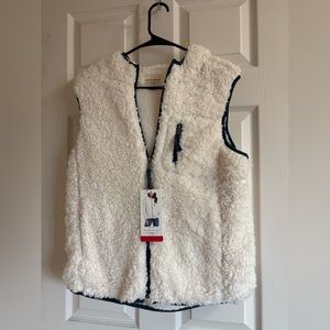 Weatherproof Vintage White Vest with Dark Trim
